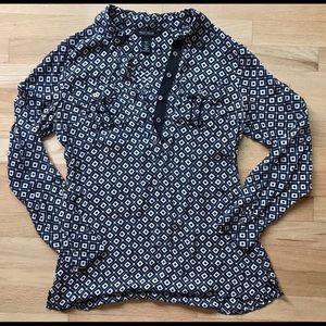 White House Black Market Diamond Print Blouse